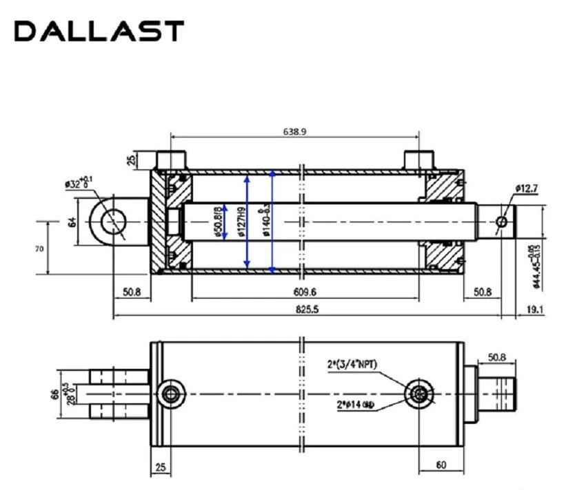 clevis rod eye log splitter cylinder